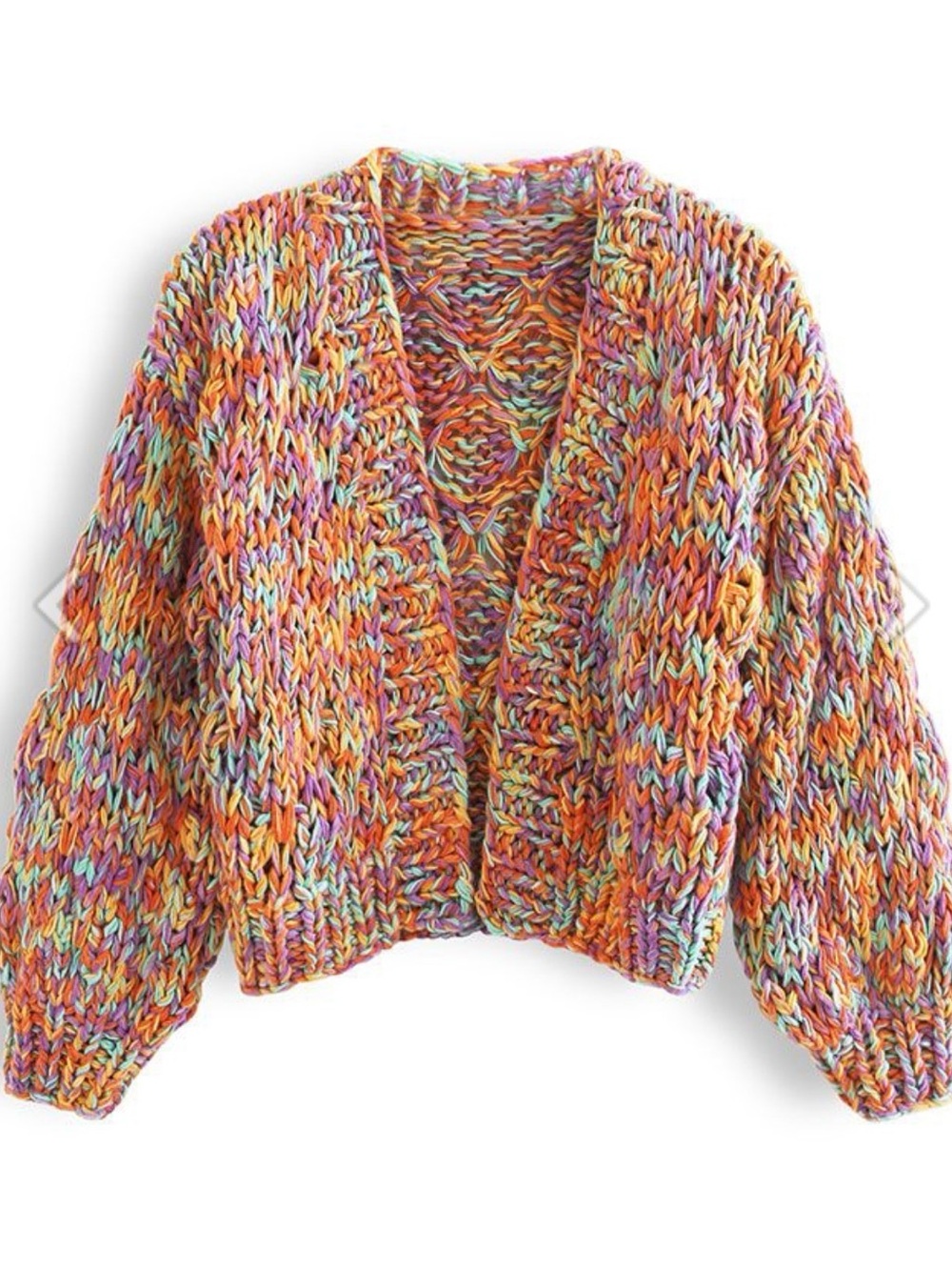 Callahan Gigi Pastel Rainbow Chunky Open-Front Cardigan